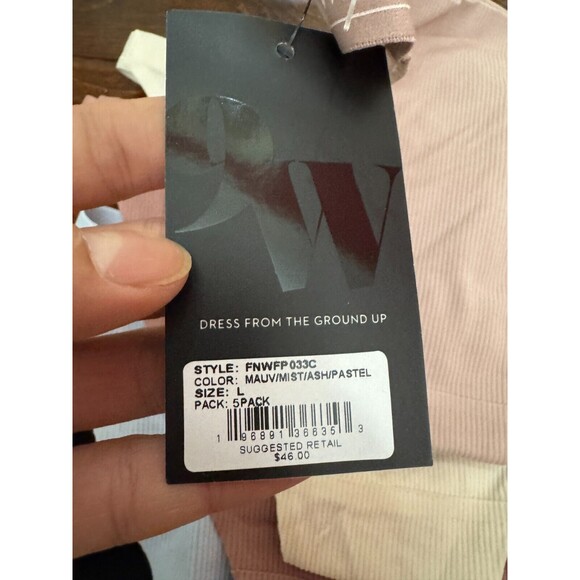 NINE WEST Bonded Logo 5-pack Assorted Bikinis In Mauve/niagara Mist/rose size L - Picture 4 of 7